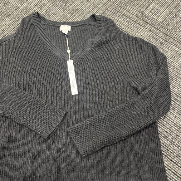 CASLON Women's V-Neck Long Sleeve Sweater Cashmere Feel Open Shoulders SIZE M/L - Picture 5 of 12